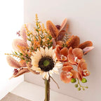 Faux Autumn Arrangement - Sunflower & Autumn Blooms
