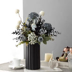 Ribbed Cylinder Vase - Black