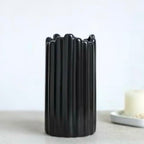 Ribbed Cylinder Vase - Black