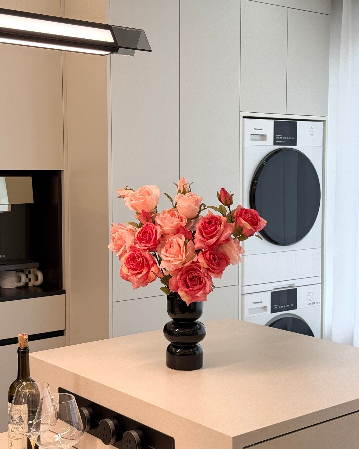 Blush & Coral Rose Bouquet Faux Floral Arrangement