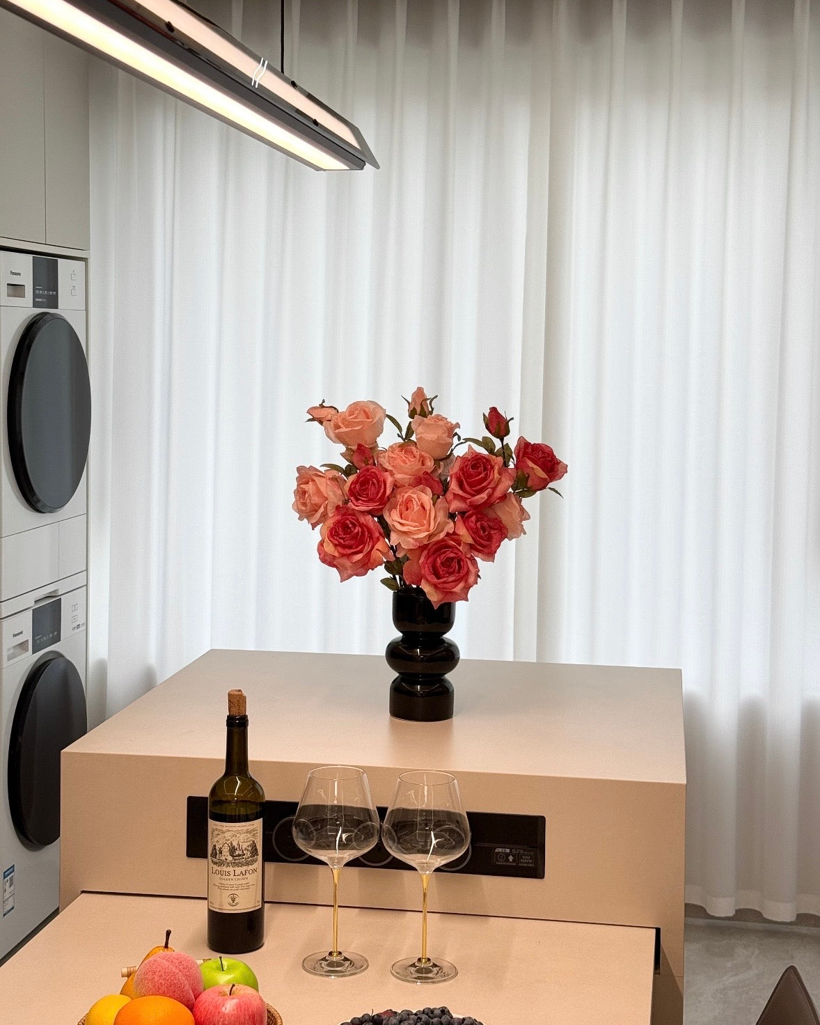 Blush & Coral Rose Bouquet Faux Floral Arrangement