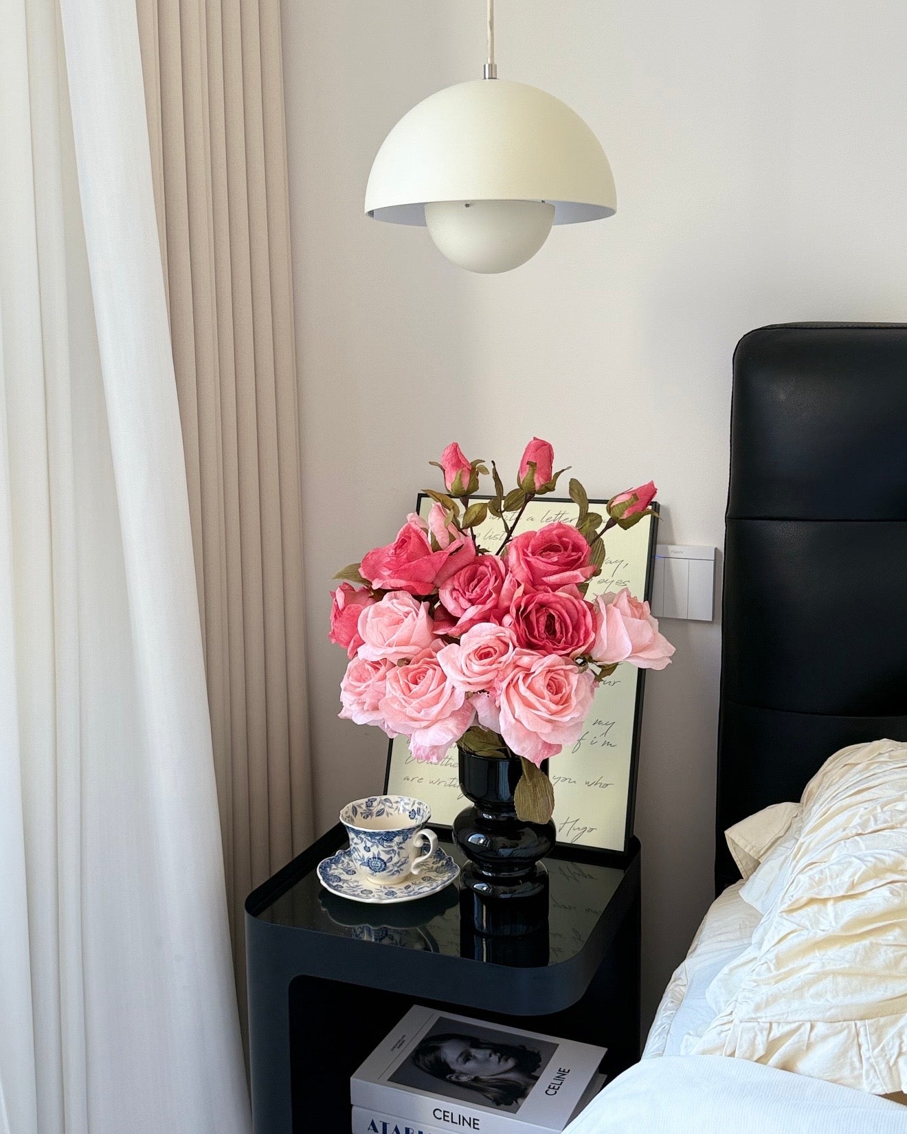 Blush & Coral Rose Bouquet Faux Floral Arrangement