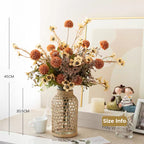 Faux Floral Arrangement - Orange PomPom & Cream Flower