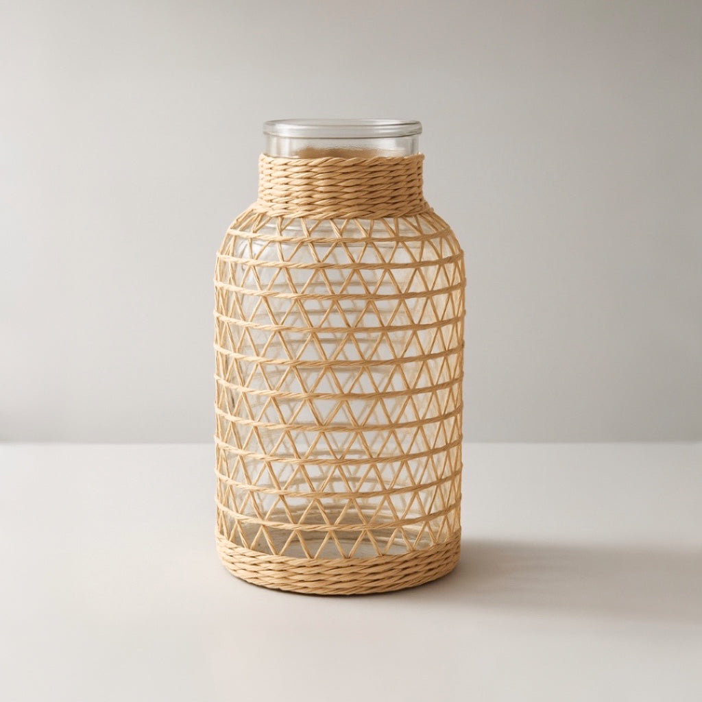 Woven Rattan Vase - Natural