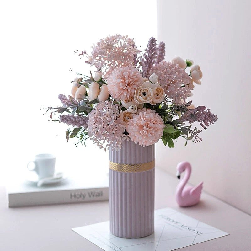 Ribbed Cylinder Vase - Pink