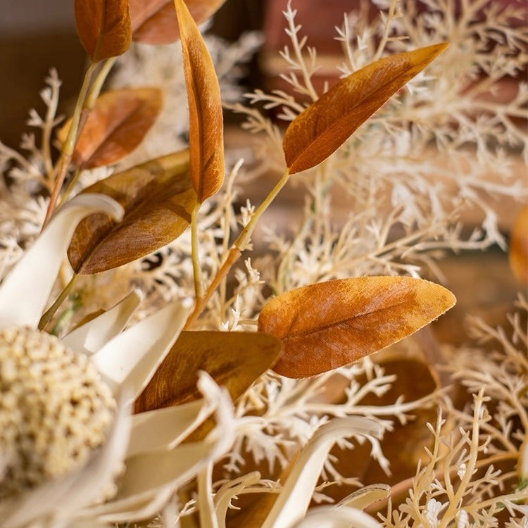 Faux Floral Arrangement - Neutral Tones Protea & Foliage