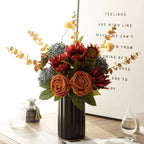 Faux Rose Arrangement - Autumn - Hued Mixed Blooms