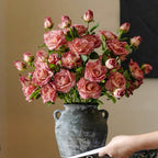 Elegant Faux Floral Arrangement - Pink Rose & Greenery