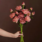 Elegant Faux Floral Arrangement - Pink Rose & Greenery