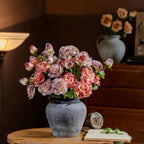 Vintage Hued Pink and Lavender Rose Faux Floral Arrangement