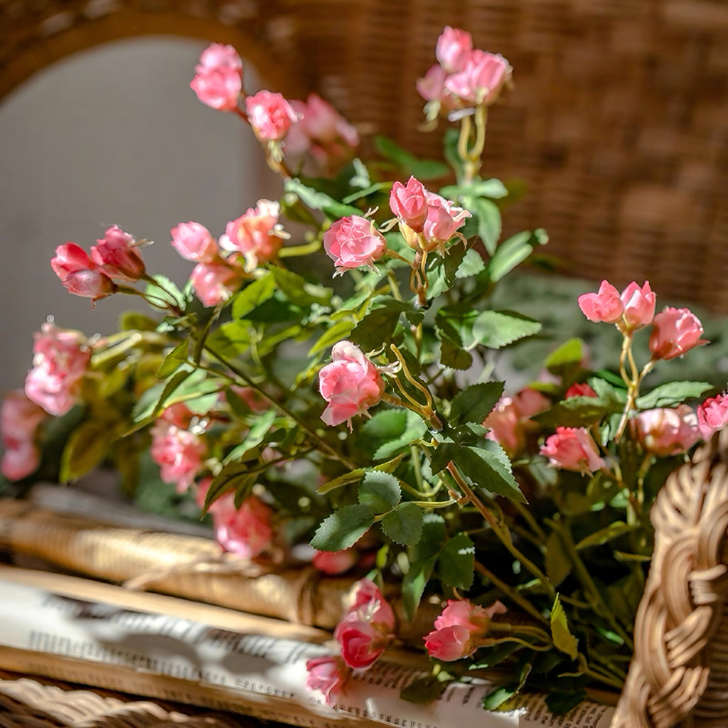 Rustic Elegance Blush & Coral Rose Faux Floral Arrangement