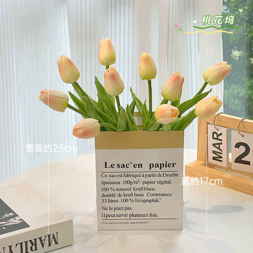 Ethereal Blush Tulip Faux Floral Arrangement