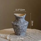 Wabi-Sabi Textured Charcoal Ceramic Artisanal Vase