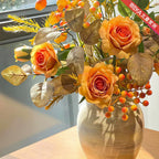 Arrangement floral artificiel Rose Ambre d’Automne Vintage et Baies