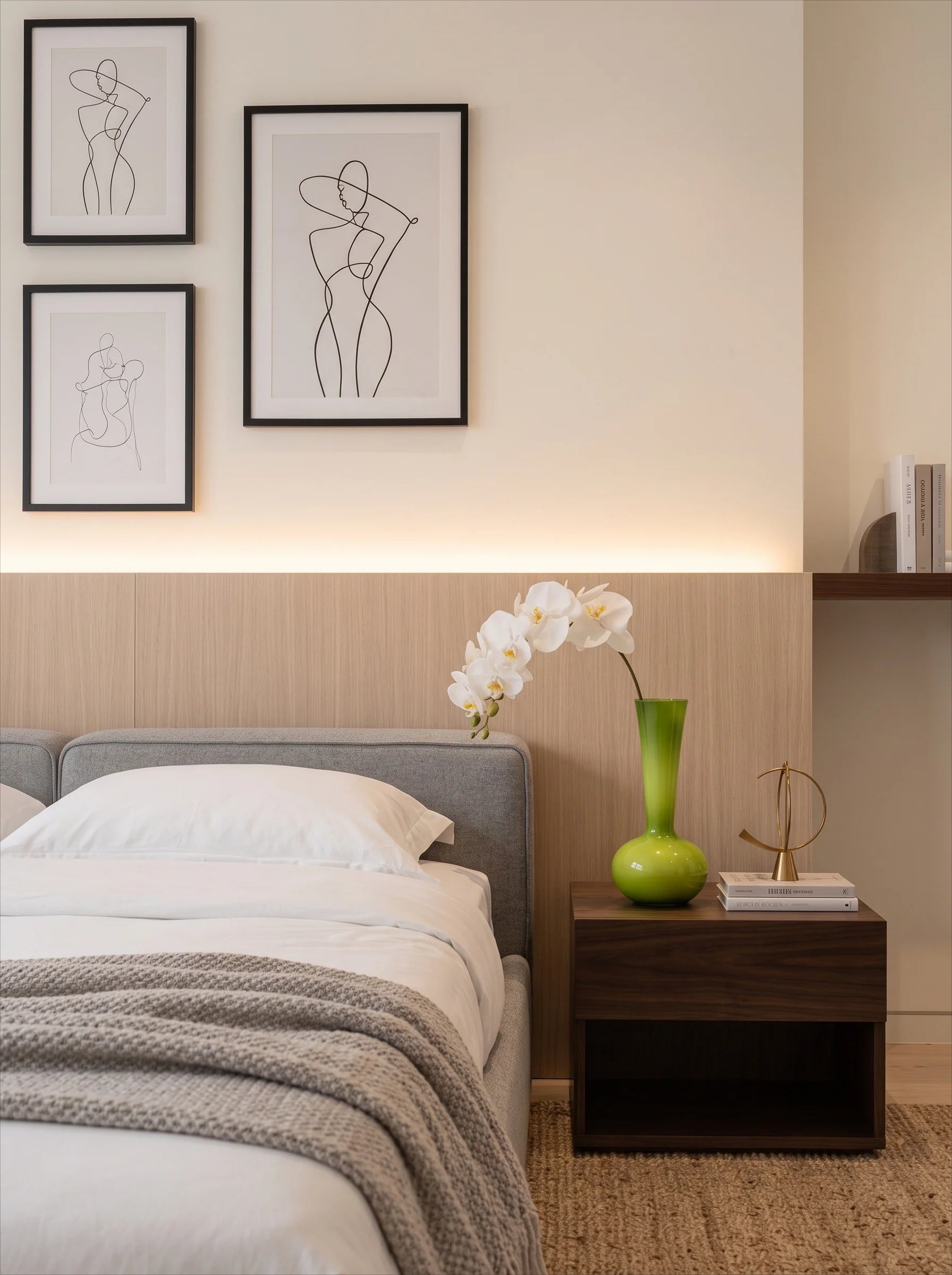 Elegant White Phalaenopsis Faux Orchid Stem