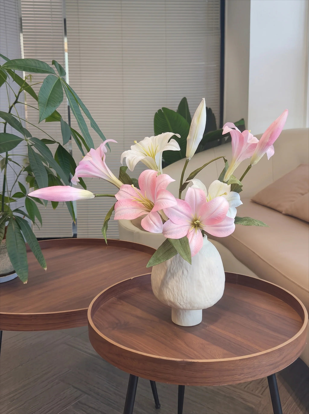 Ethereal Lily Bloom Faux Floral Arrangement