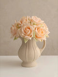 Künstliches Rosenarrangement - Champagner (10 Stiele / 10 Rosen)