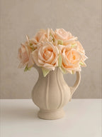 Künstliches Rosenarrangement - Champagner (10 Stiele / 10 Rosen)