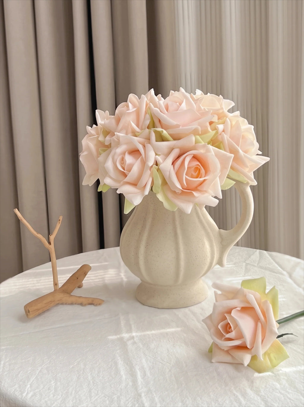 Speckled Ceramic Vase - Creamy White