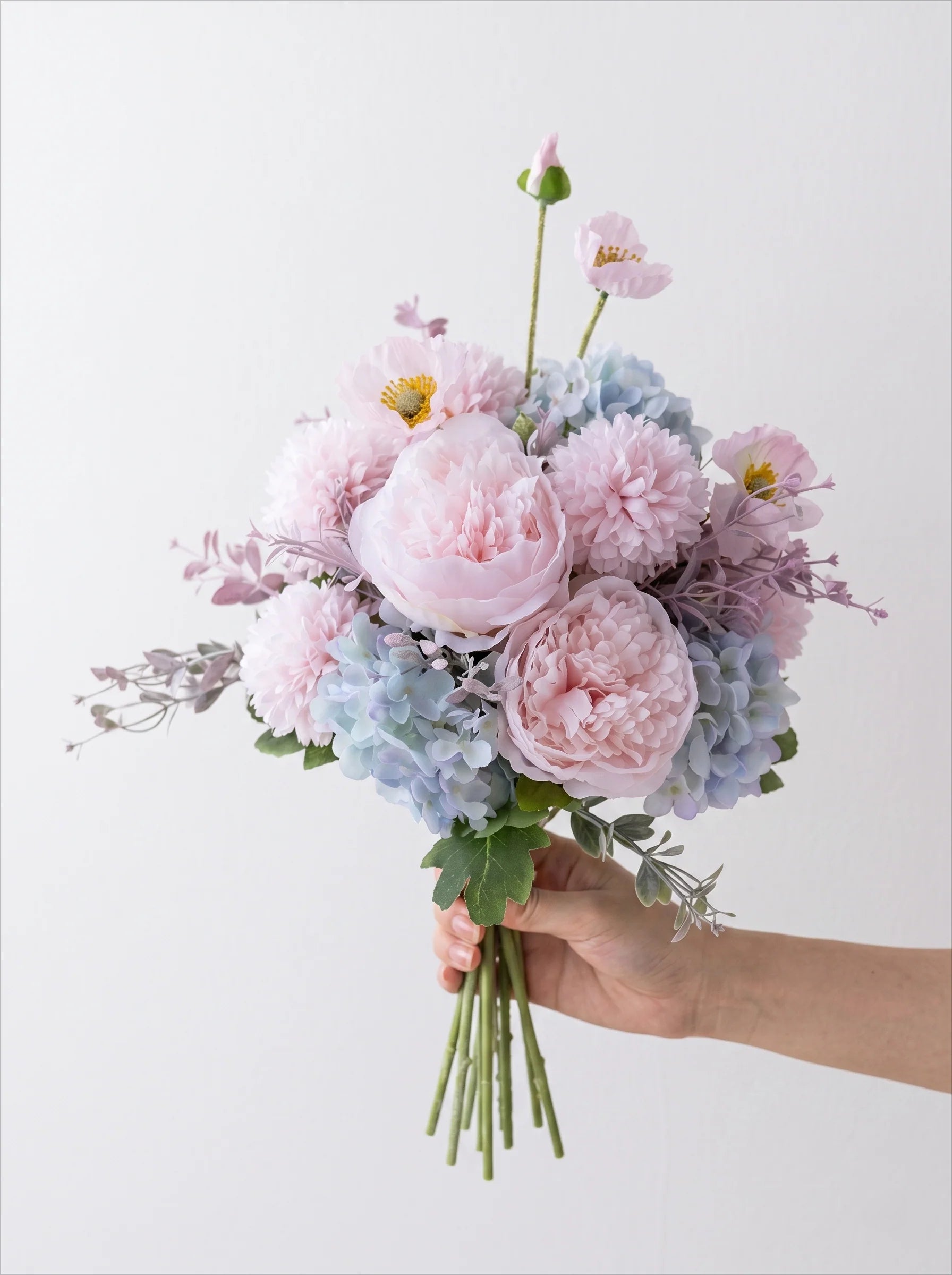 Nordic Romantic Spring Peony & Hydrangea Artificial Floral Arrangement
