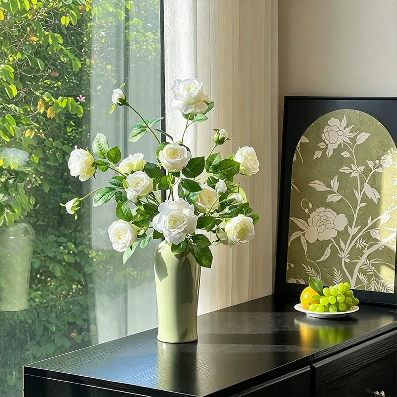 Luxurious Romantic White Starry Rose Artificial Floral Arrangement