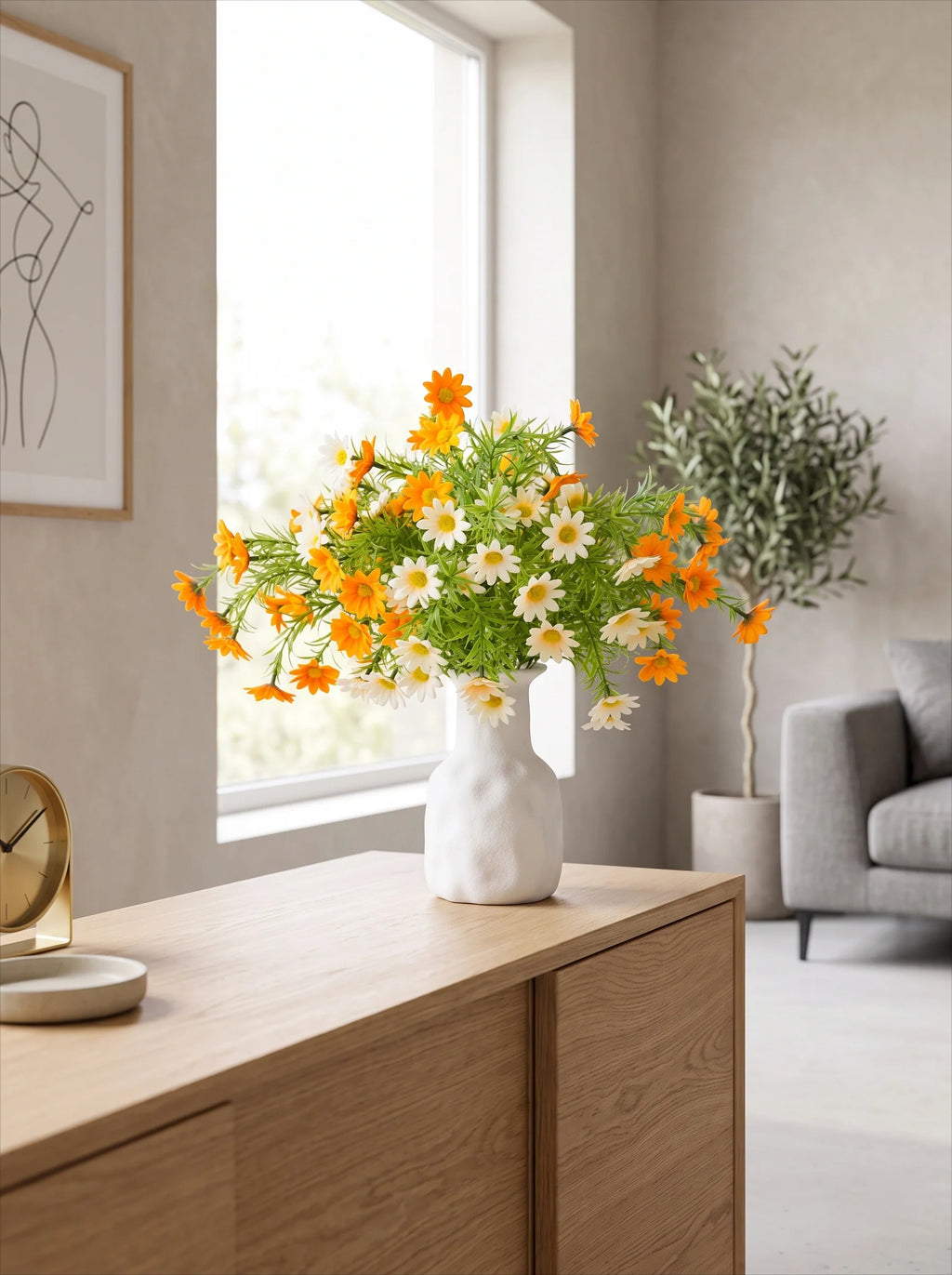 Elegant Sunshine Daisy Meadow Artificial Floral Arrangement