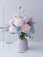 Nordic Romantic Spring Peony & Hydrangea Artificial Floral Arrangement