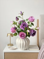 French Romantic Vintage Purple Rose Artificial Floral Arrangement