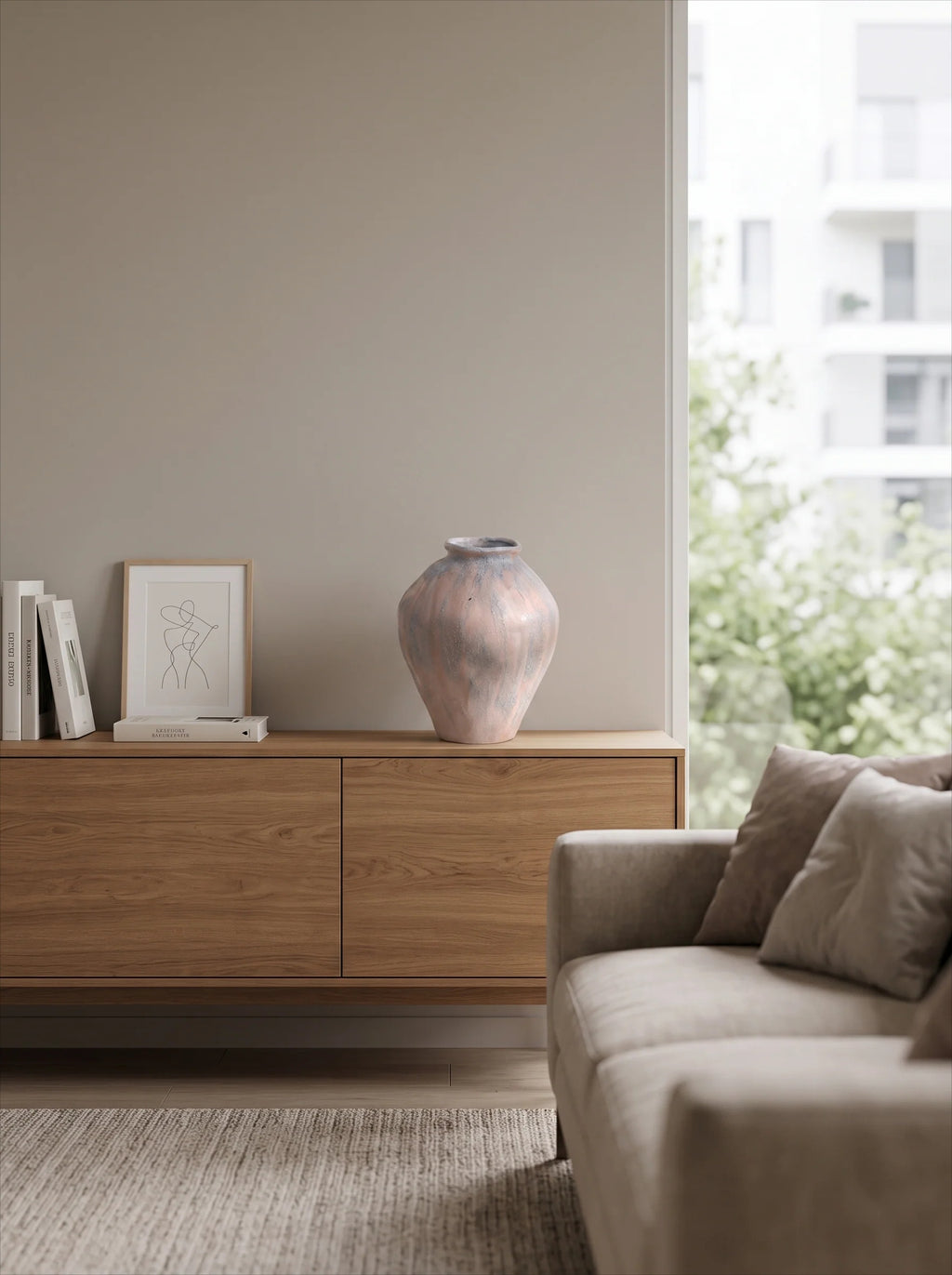 Textured Glazed Ceramic Vase