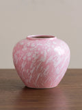 Artisan Soft-Pink Splashed Glaze Porcelain Vase