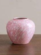 Artisan Soft-Pink Splashed Glaze Porcelain Vase