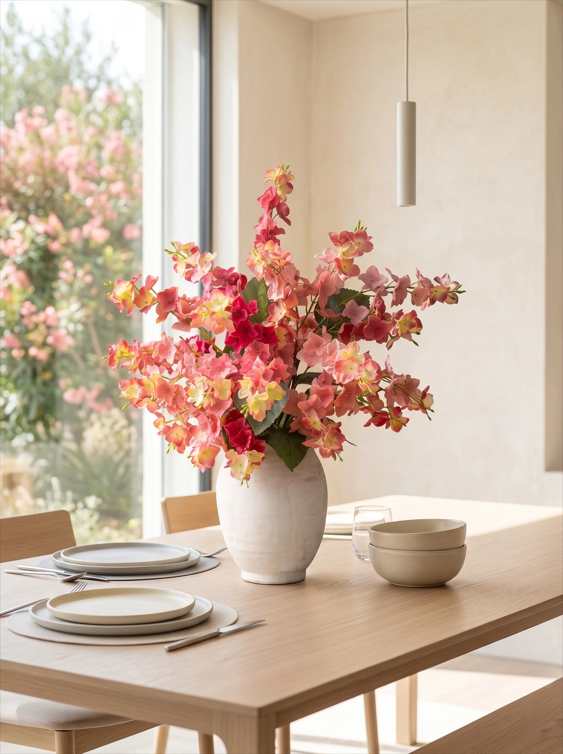 Blush Hydrangea Opulence Artisan Faux Floral Arrangement