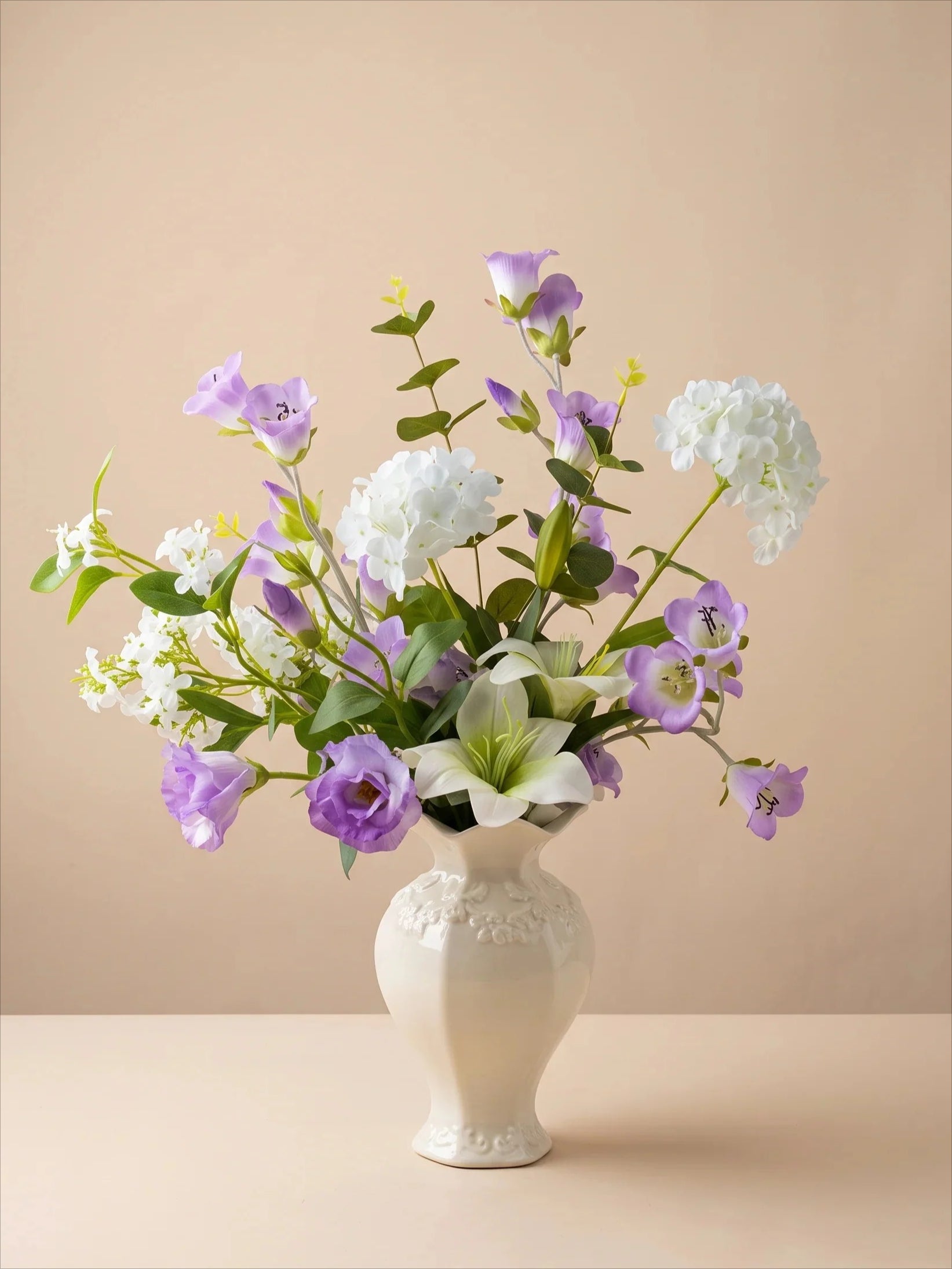 Serene Lavendel Bloesem Tafelkunstbloemstuk