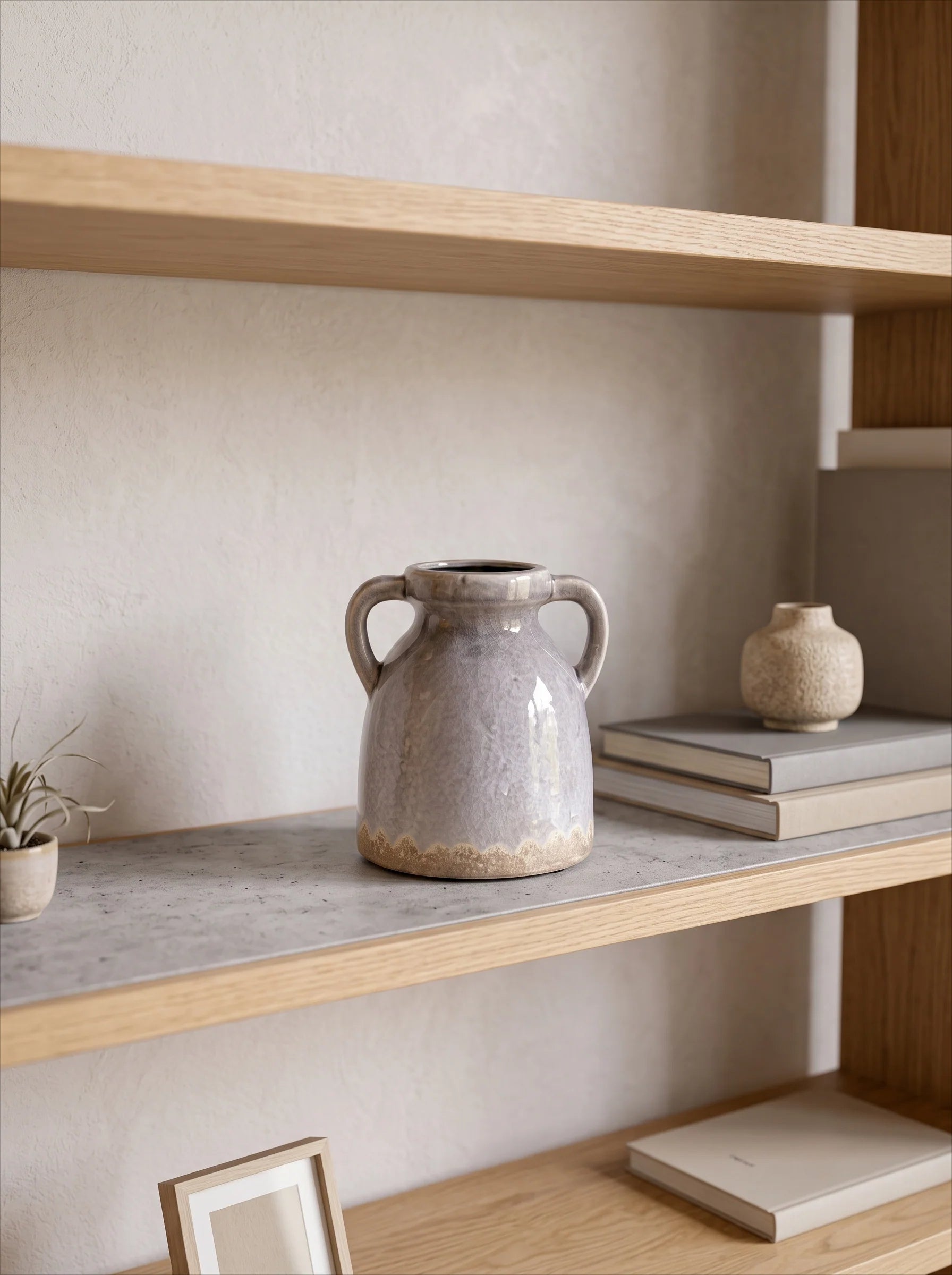 Vintage Double-Handled Ceramic Vase