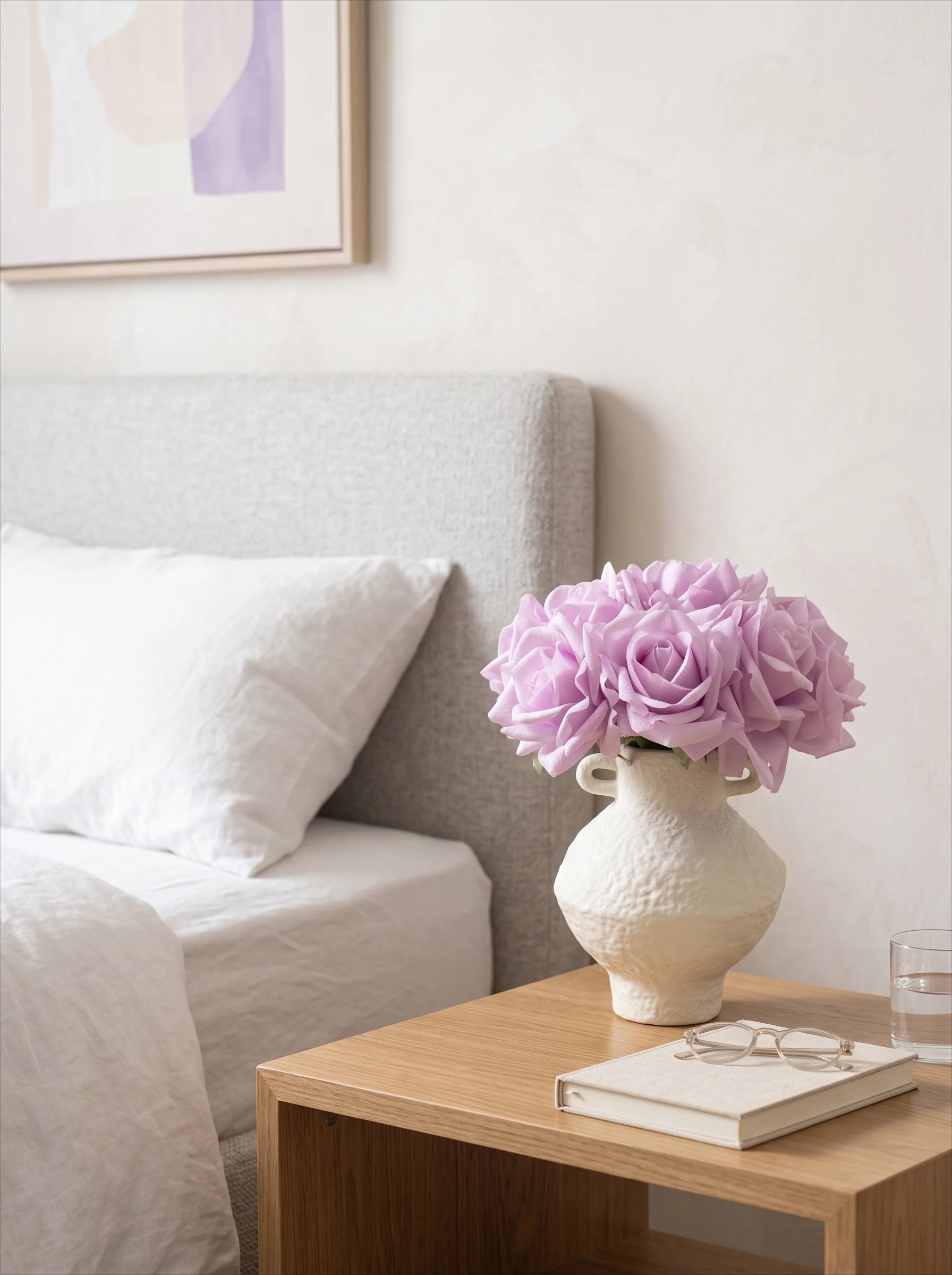 Faux Rose Arrangement - Lavender Rose (10 Stems / 10 Roses)