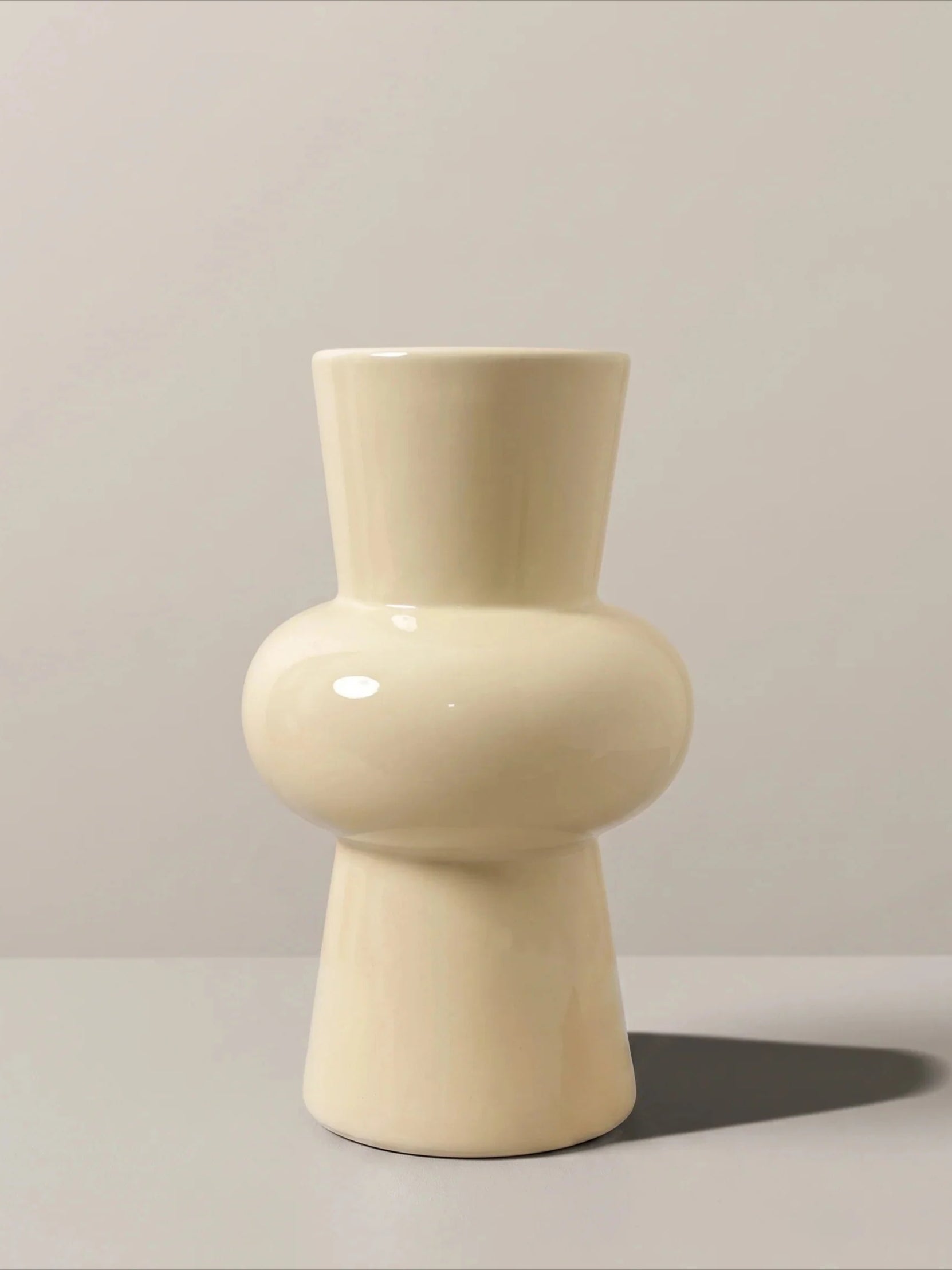Retro Ceramic Vase - Light Yellow