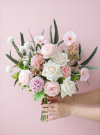 Ethereal Pastel Peony Rose Bloom Artificial Floral Arrangement