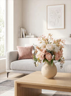 Luxury Vintage Blush Ranunculus & Rose Artificial Floral Arrangement