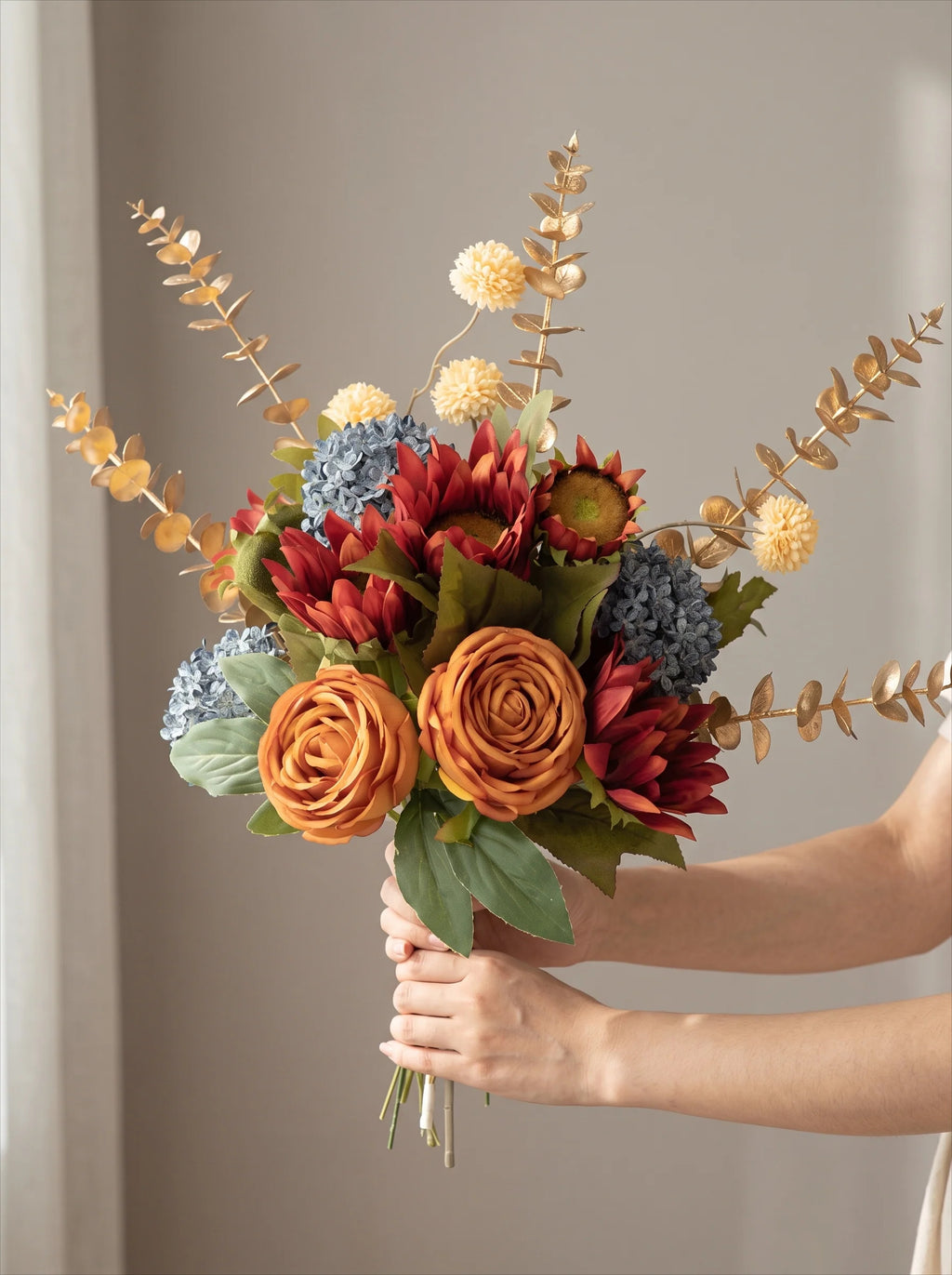Neprozen schikking - herfst - gemengde tinten bloemen