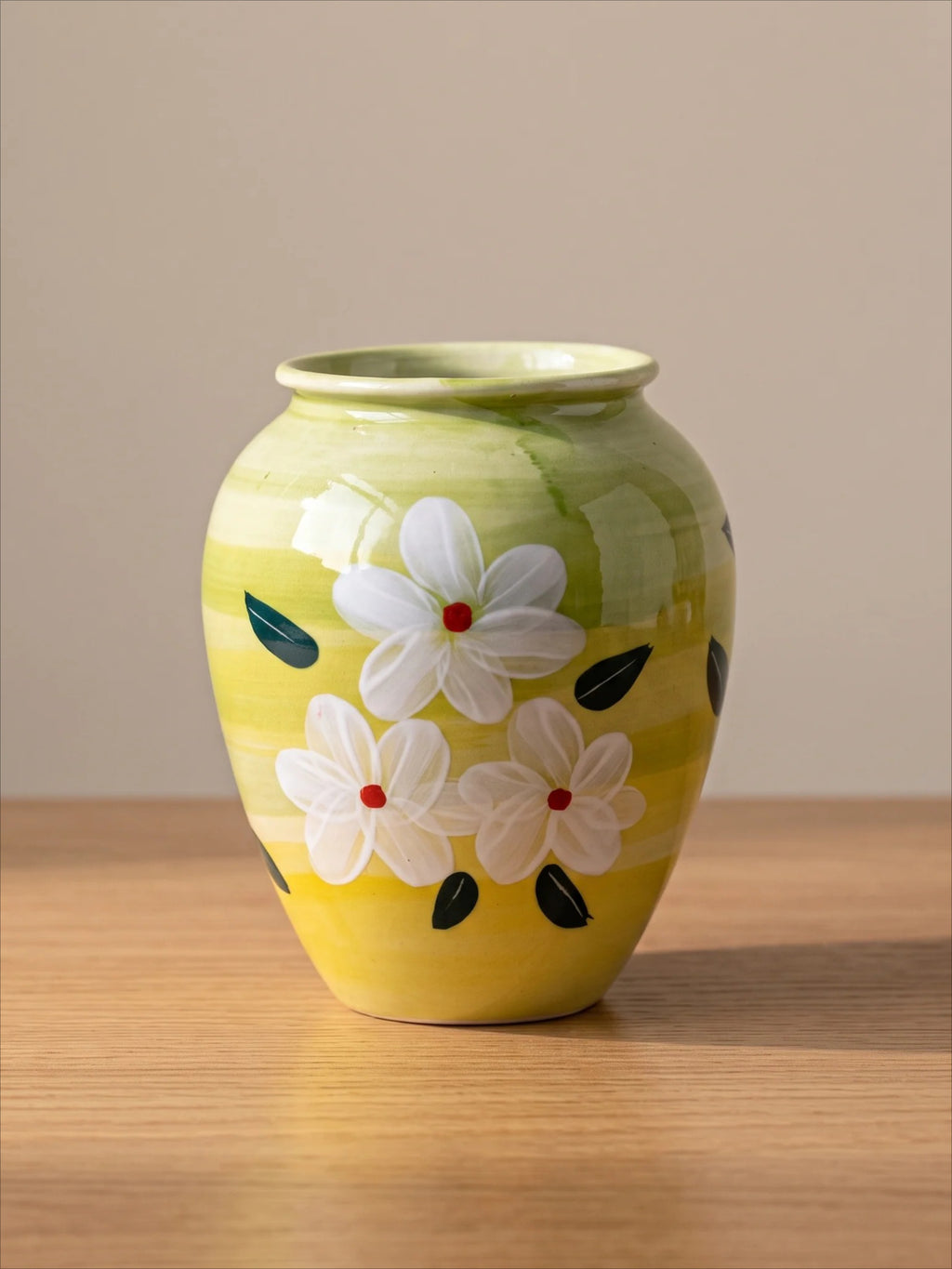 Vintage Hand-painted White Jasmine Bud Vase