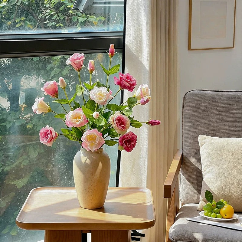 Elegant Blush Lisianthus Artificial Floral Arrangement