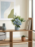 Nordic Soft Blue Rose Botanical Berry Faux Floral Arrangement