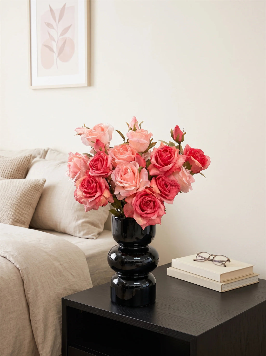 Blush & Coral Rose Bouquet Faux Floral Arrangement