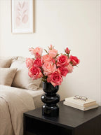 Blush & Coral Rose Bouquet Faux Floral Arrangement