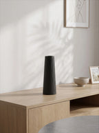 Textured Black Tapered Ceramic Vase