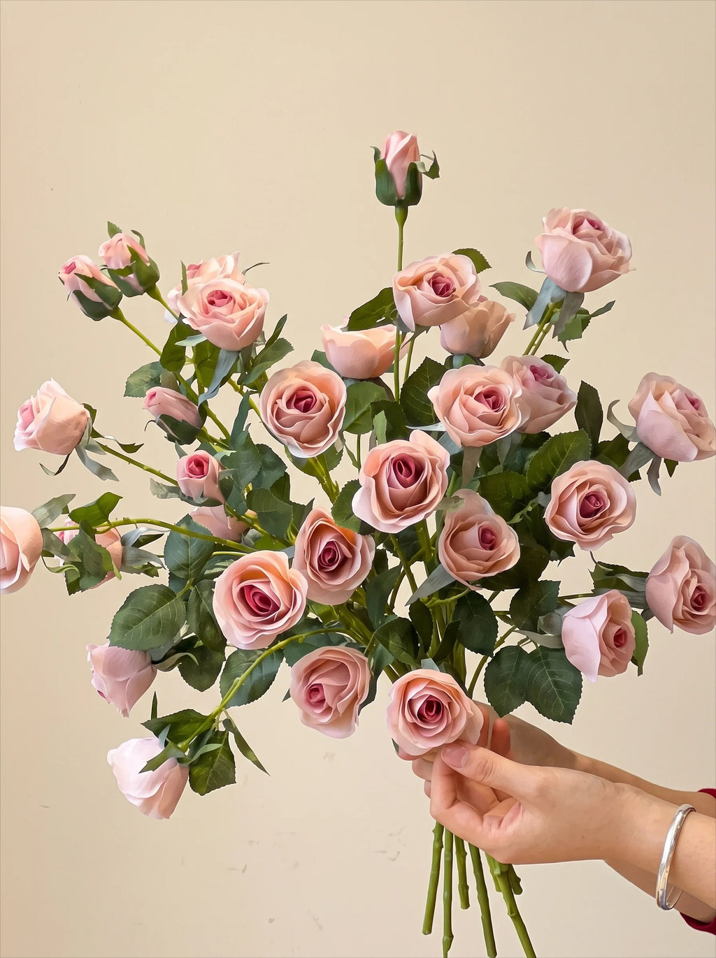 Dusk Blush Rose Faux Floral Arrangement