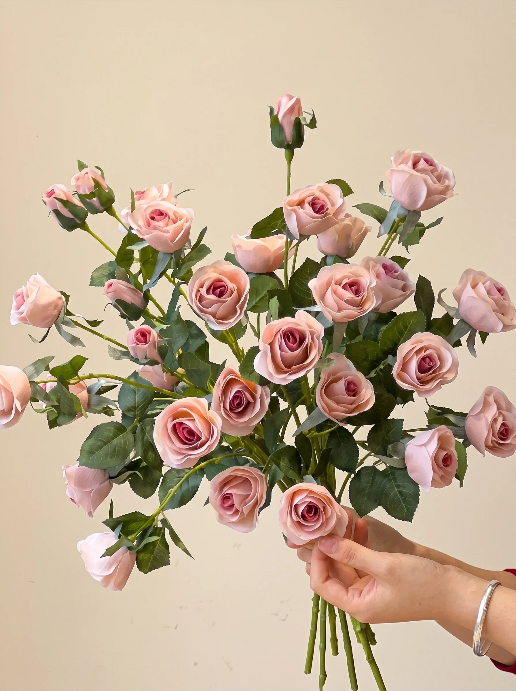 Dusk Blush Rose Faux Floral Arrangement