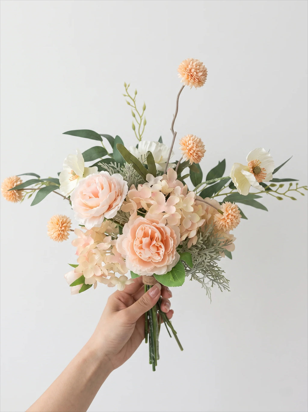 Nordic Blush Peony Hydrangea Artificial Floral Arrangement