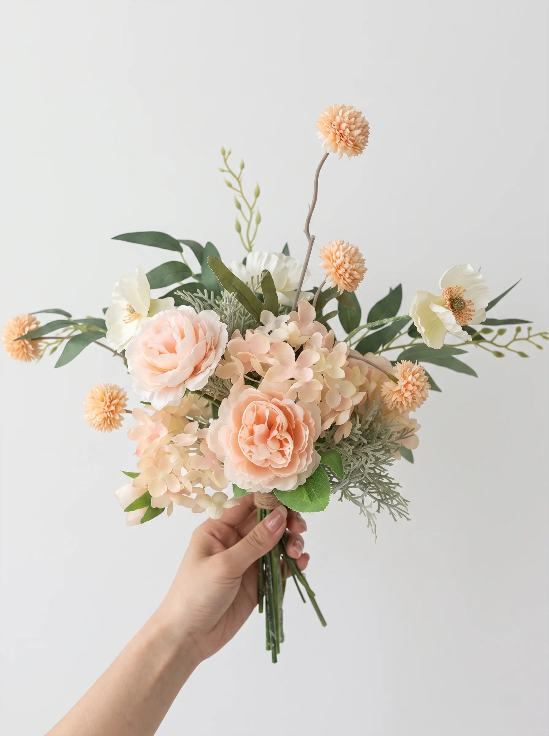 Nordic Blush Peony Hydrangea Artificial Floral Arrangement
