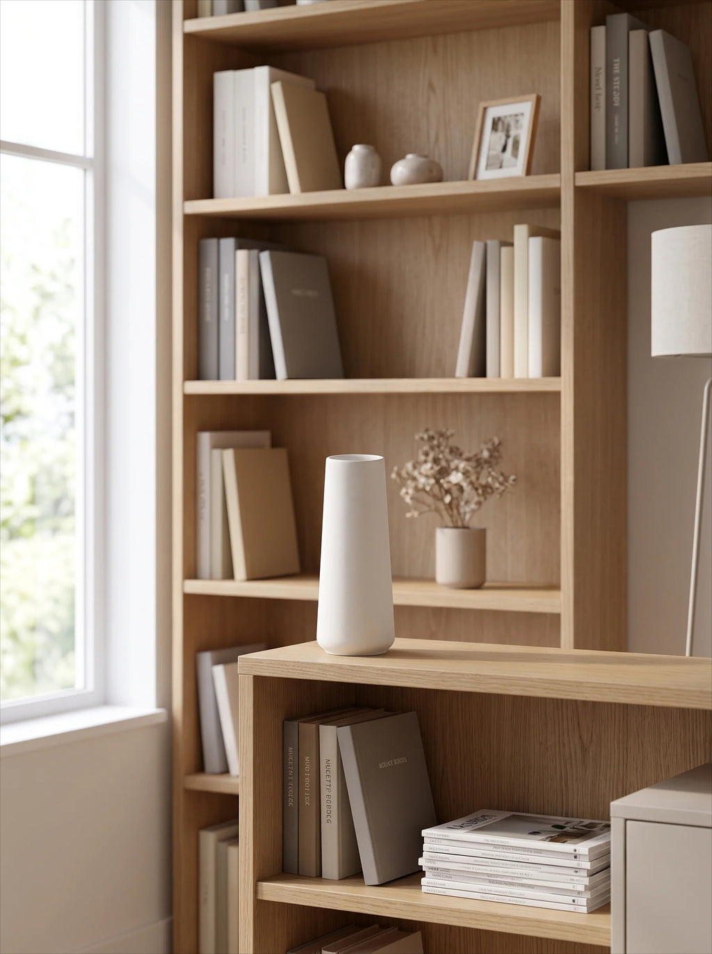 Minimalist Tapered Vase - Matte White